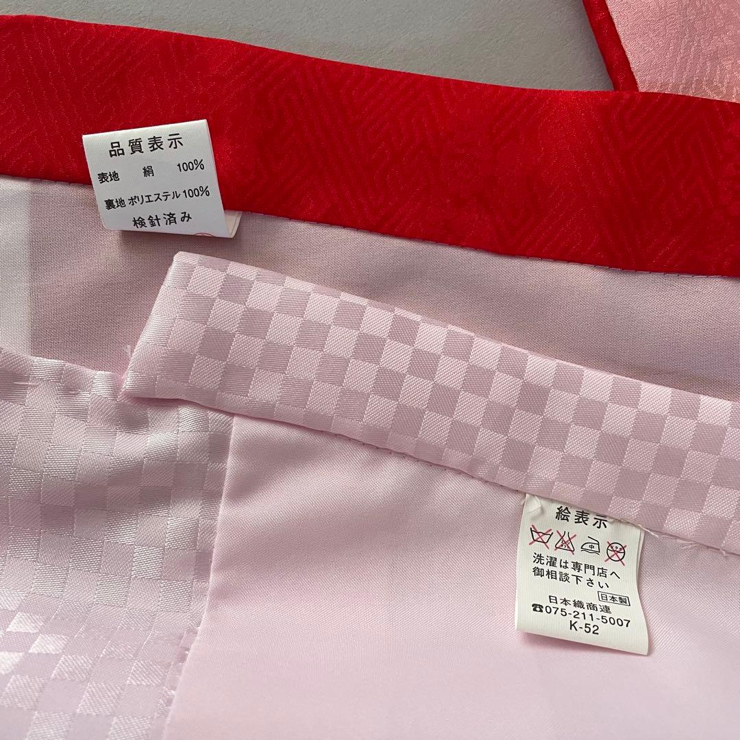 美品　七五三　3歳　正絹お着物セット　正絹ピンク被布コーデ