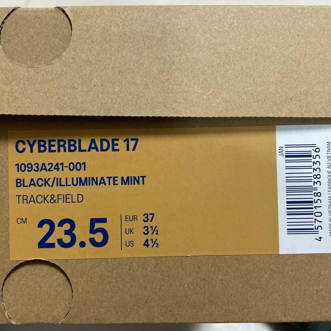 ★asicsサイバープレード17 陸上スパイク23.5㎝ブラック/ミント