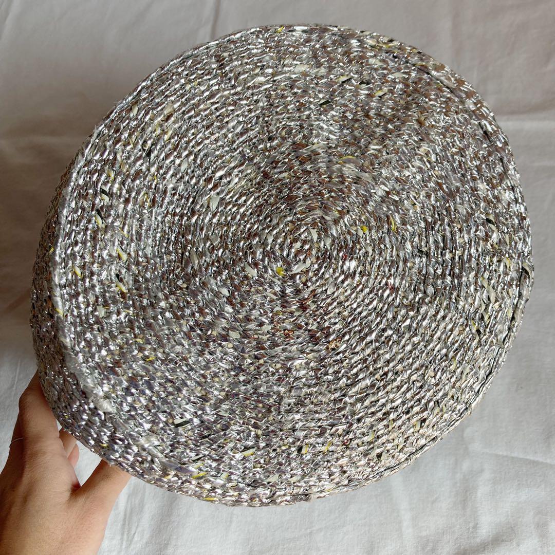 RECTANGLE シルバーバッグ かごバッグ レクタングル　スモールトート