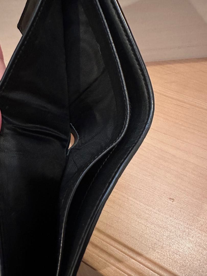 極美品✨サンローラン 二つ折り財布 クロコ型押し タイニーカサンドラ 黒YSL