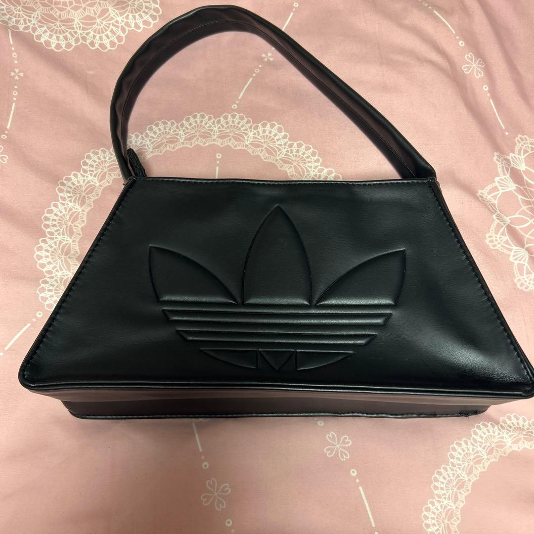 adidas ベルベットジャージ XS～Sブラックホワイト 手提げバッグ セット