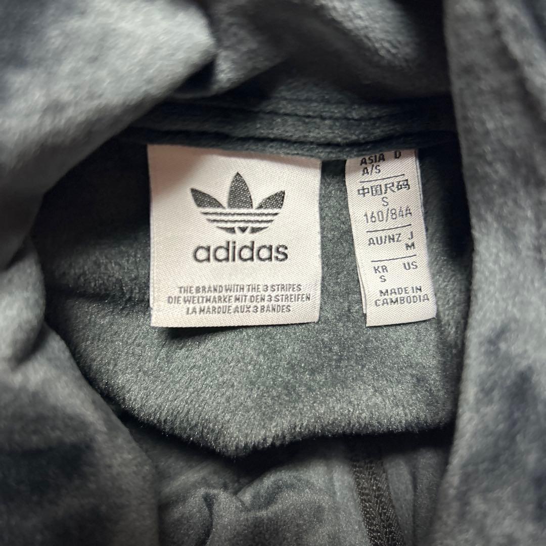 adidas ベルベットジャージ XS～Sブラックホワイト 手提げバッグ セット