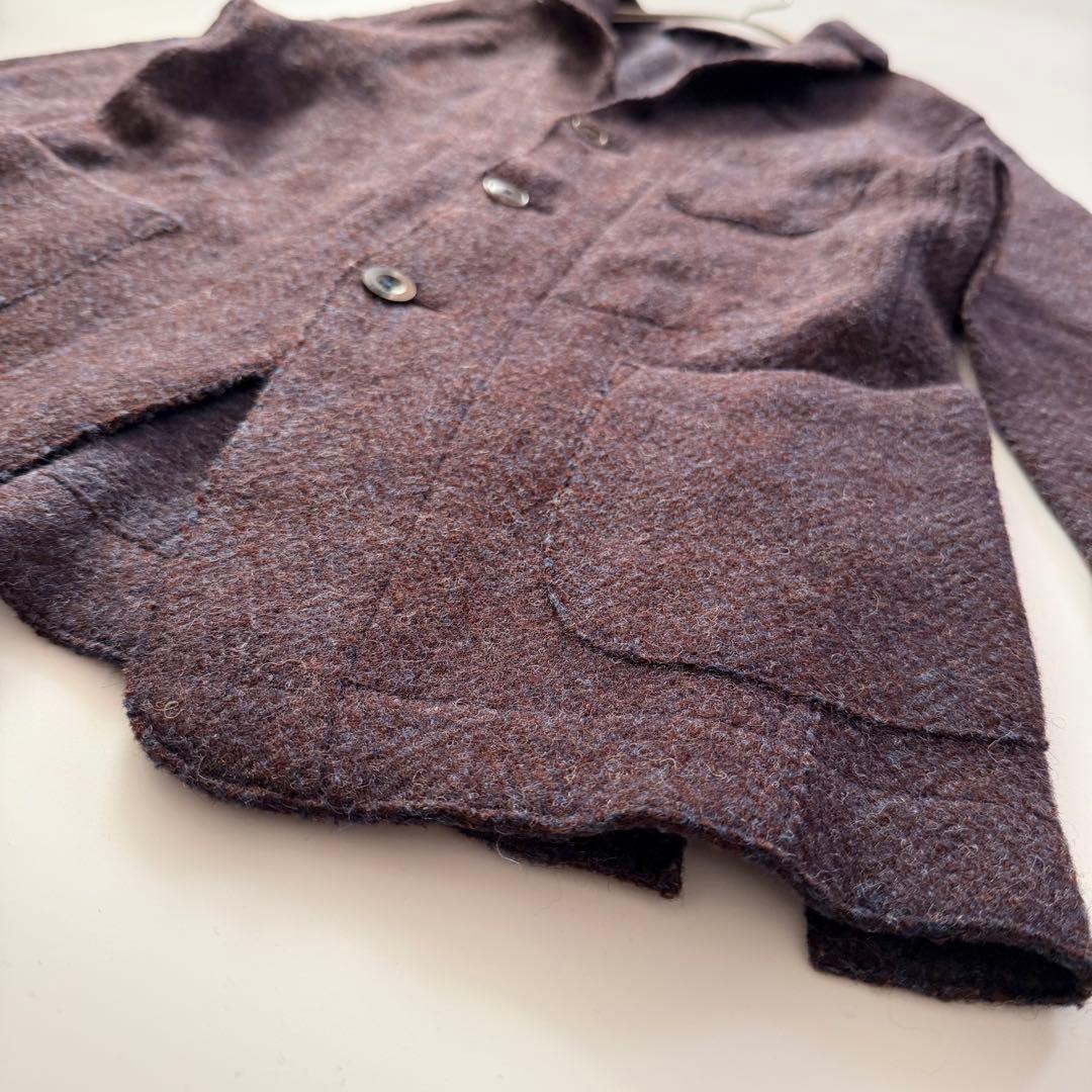 現行✨️45R シェットランドニット テーラードジャケット ヘリンボーン R刺繍