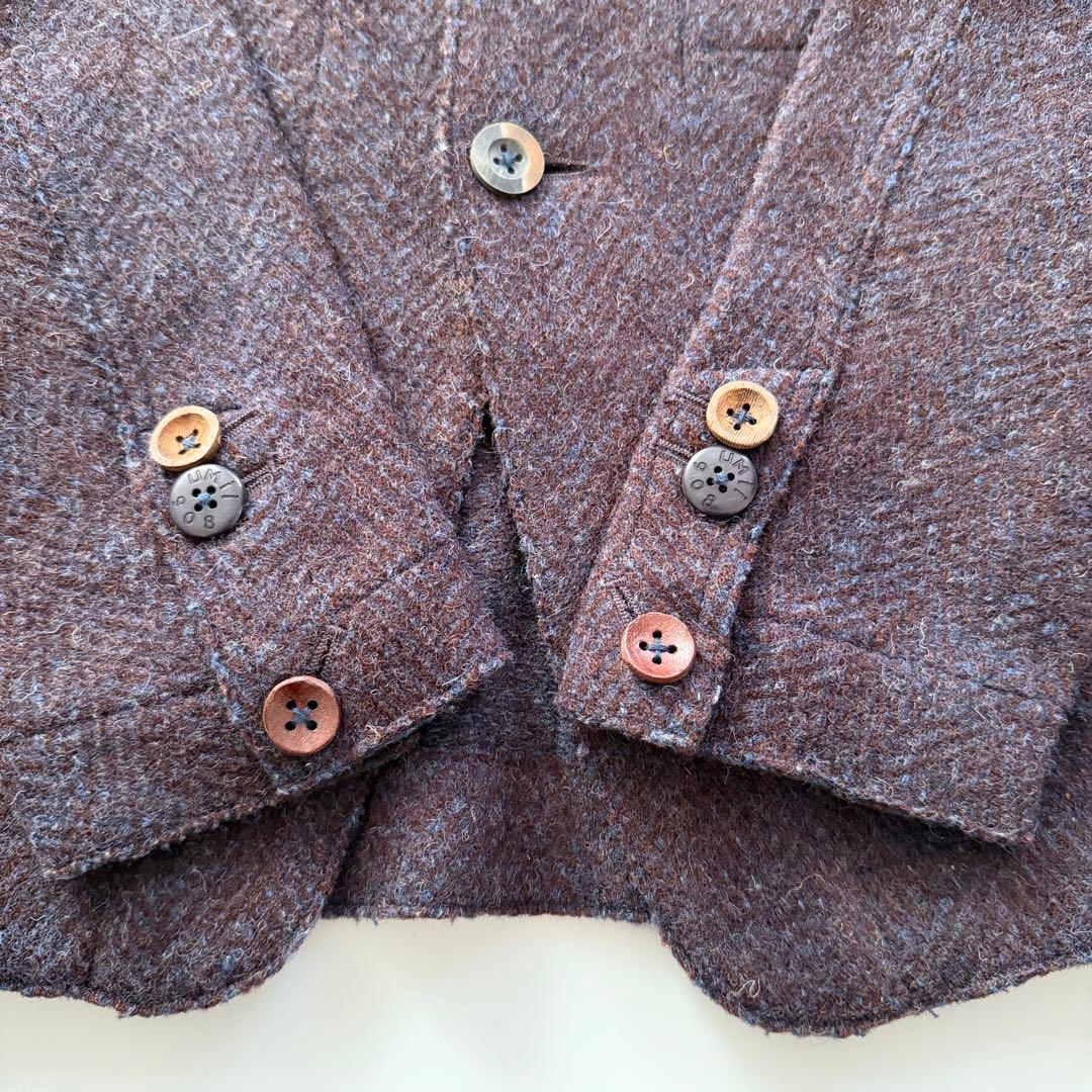 現行✨️45R シェットランドニット テーラードジャケット ヘリンボーン R刺繍