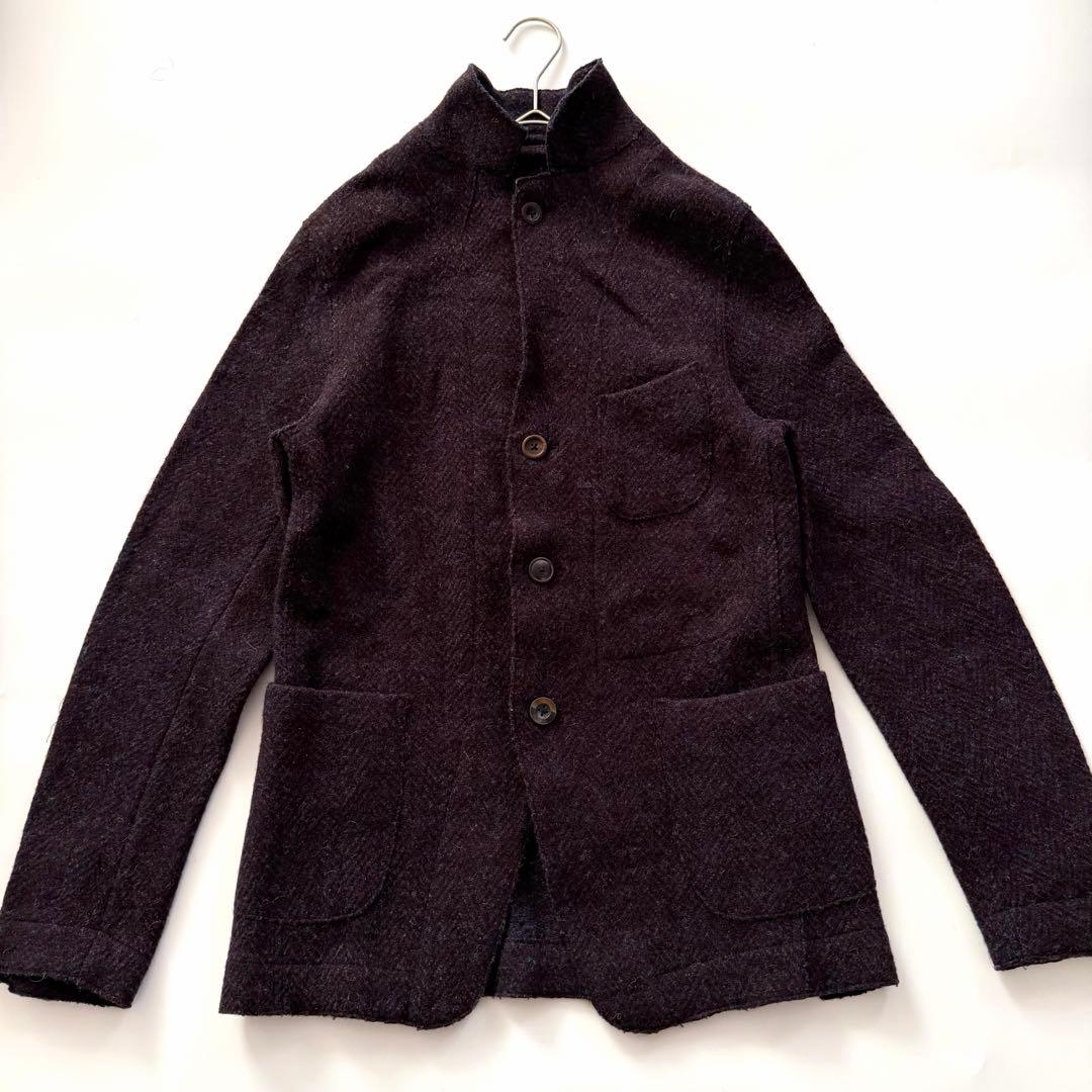 現行✨️45R シェットランドニット テーラードジャケット ヘリンボーン R刺繍