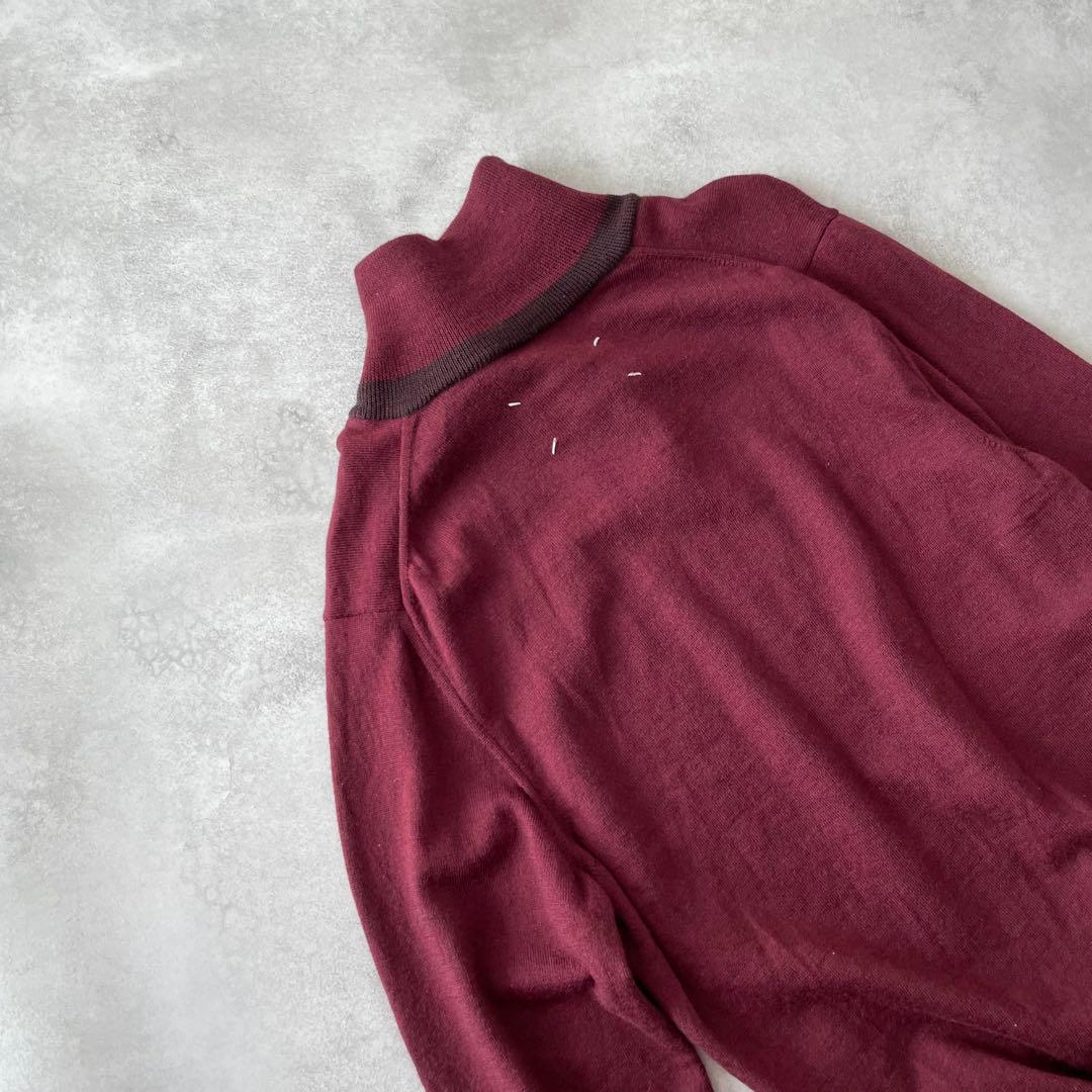12AW Martin Margiela ニットポロシャツ ボルドー ウール 1