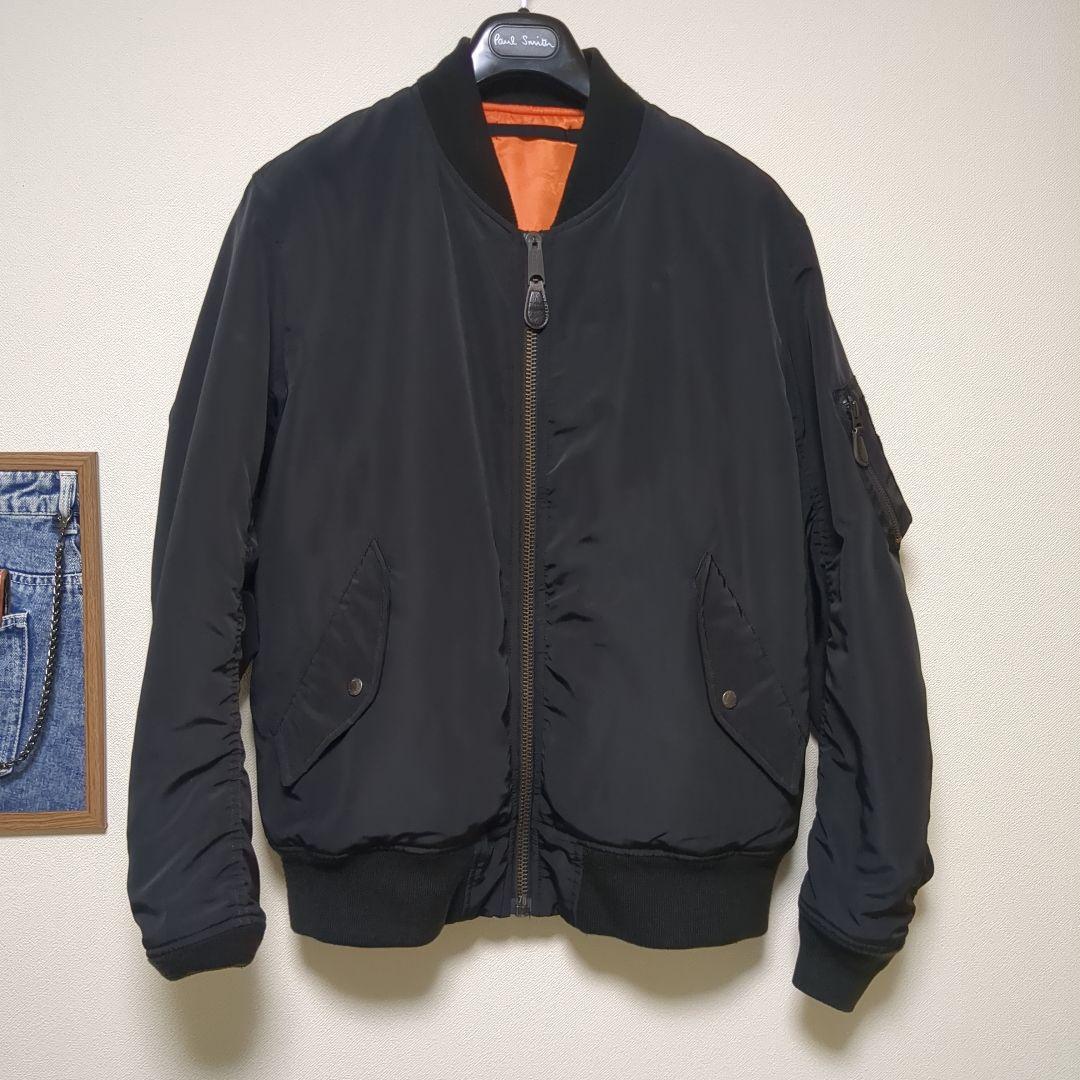 AVIREX MA-1 フライトジャケット ブラック 中オレンジ