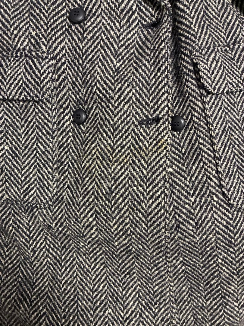 イヴサンローラン ヘリンボーン ダブルブレスト ロングコート