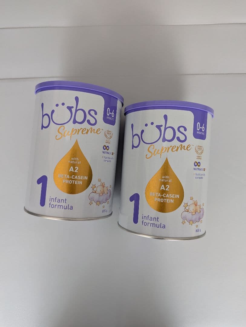 bubs Supreme 0-6ヶ月 A2粉ミルク 800g 2缶