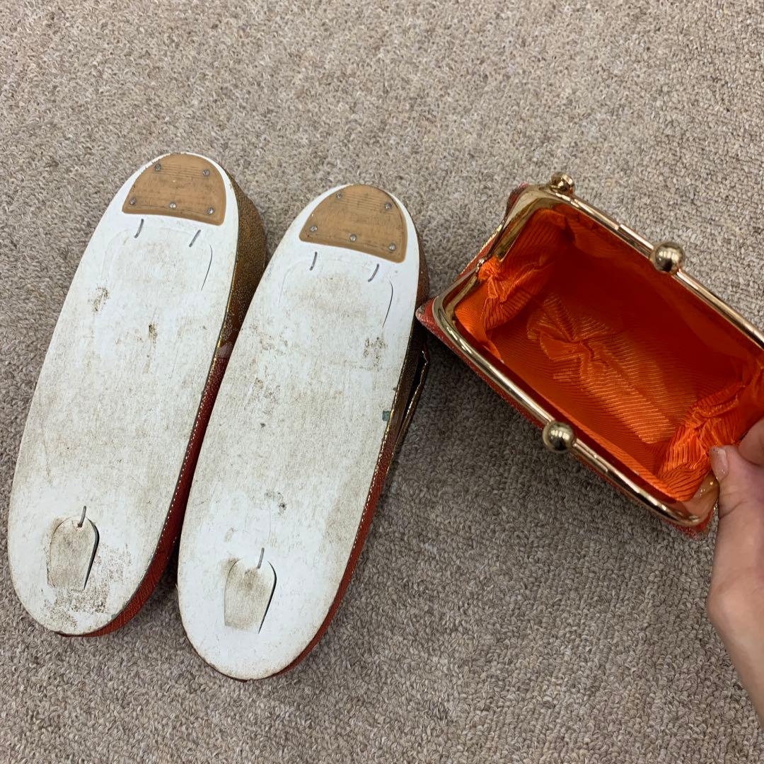 504ag17□七五三 七歳 セミアンティーク 女児 着物&袋帯&長襦袢□