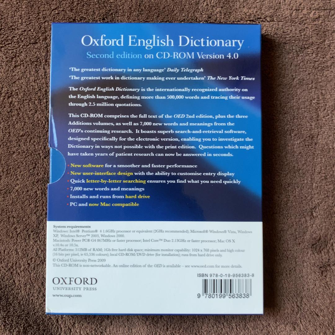 洋書 Oxford English Dictionary CD-ROM ver.4.0