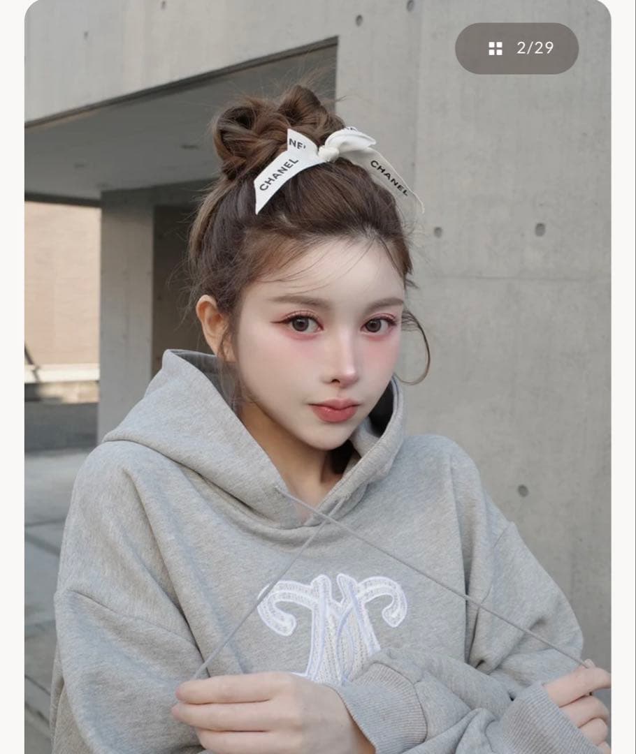 darich レースアップリケロゴフーディ