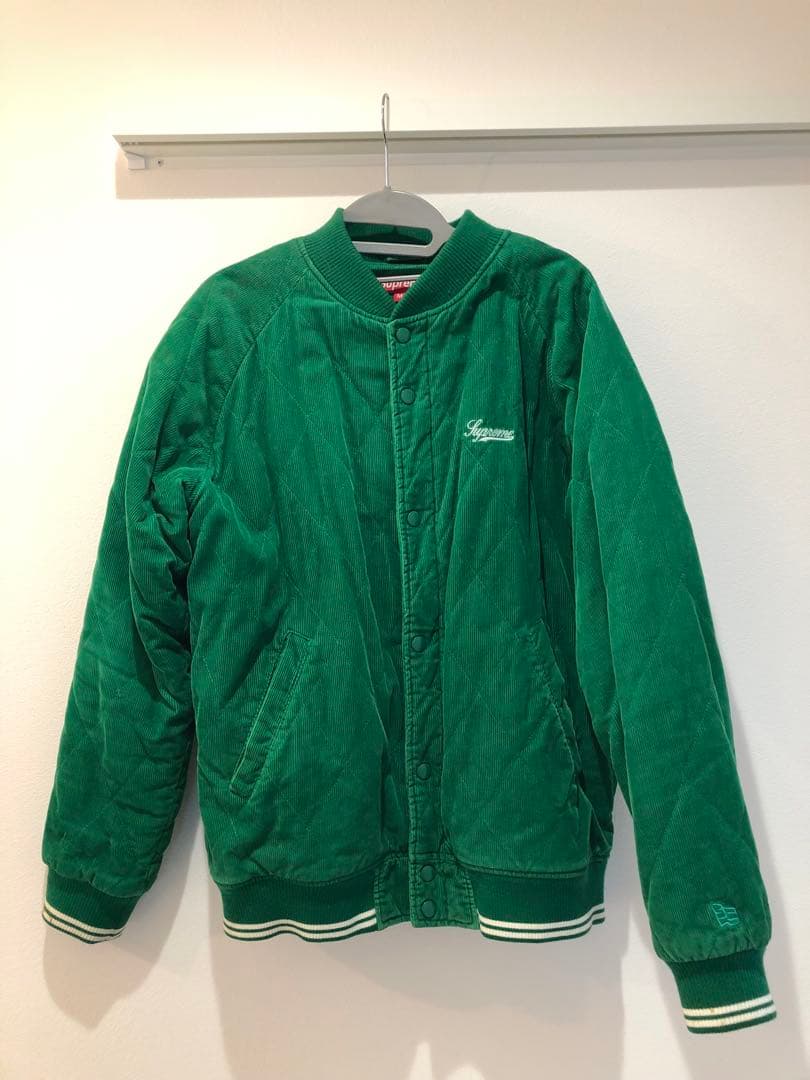 シュプリーム　グリーン コーデュロイ　キルティング スタジャン　Mサイズ