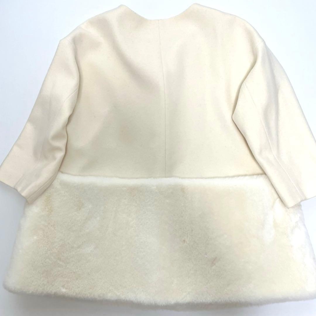 【美品】em. エムドット　裾ファーコート　ホワイト