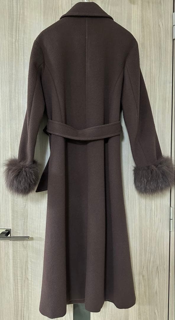 グレースコンチネンタル　ファー付きウールガウンコート　ロングコート