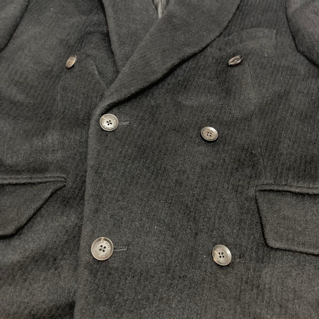 美品★メンズティノラス アンゴラ65％ ダブル ロングコート マキシ 日本製 黒