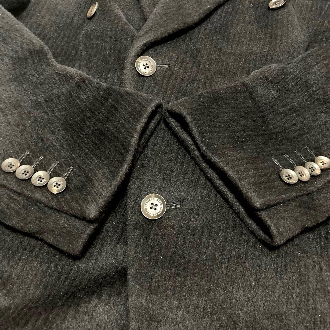 美品★メンズティノラス アンゴラ65％ ダブル ロングコート マキシ 日本製 黒