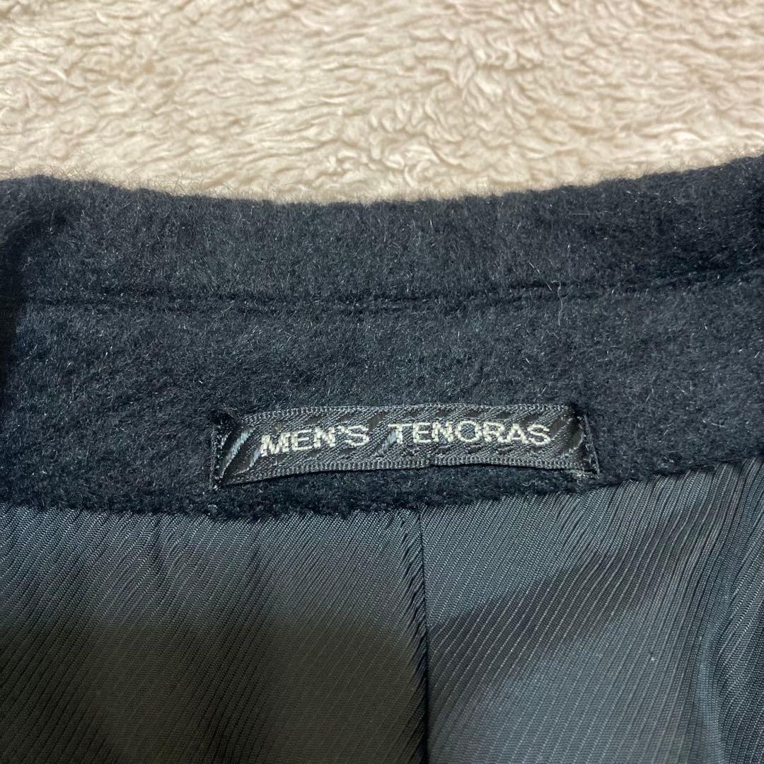 美品★メンズティノラス アンゴラ65％ ダブル ロングコート マキシ 日本製 黒