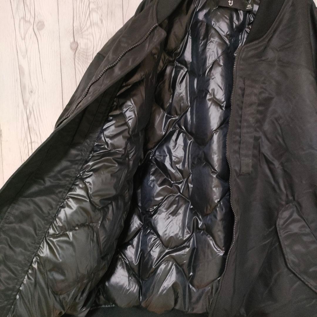 ユニクロ＋J ハイブリッドダウンジャケット MA-1 ミリタリー 黒 4XL