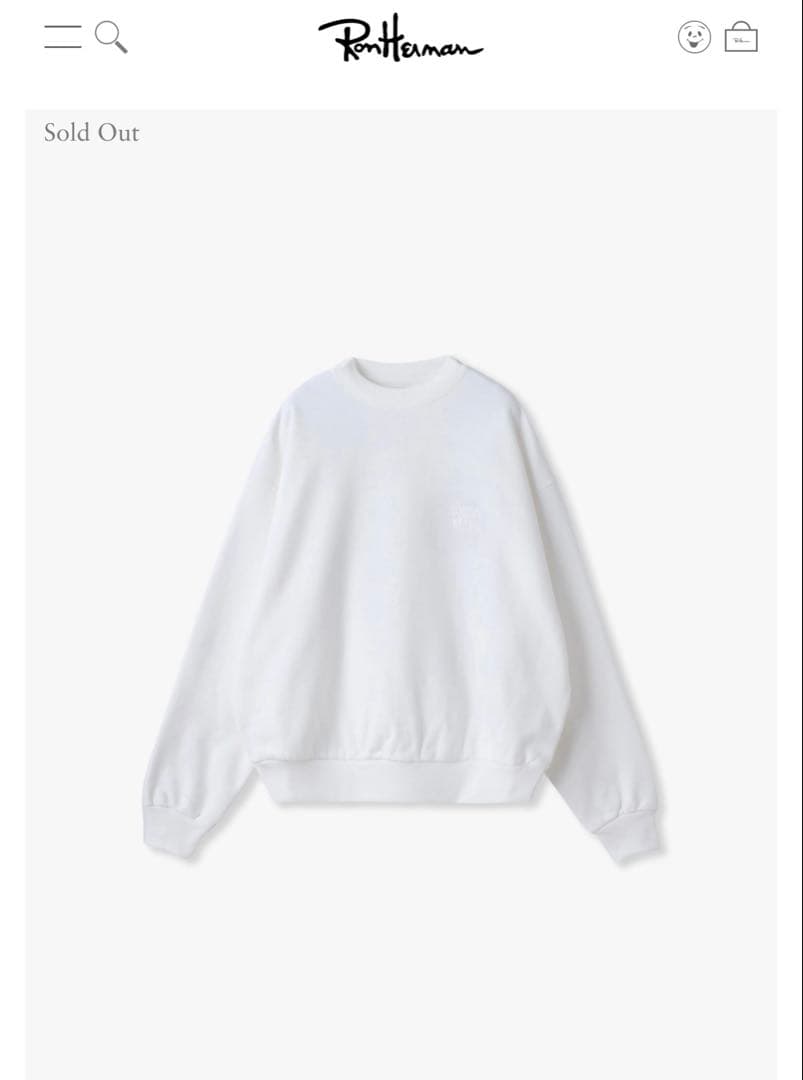 【新品】ユニオンランチ　ロンハーマン別注　ロゴスウェットプルオーバー　ホワイト