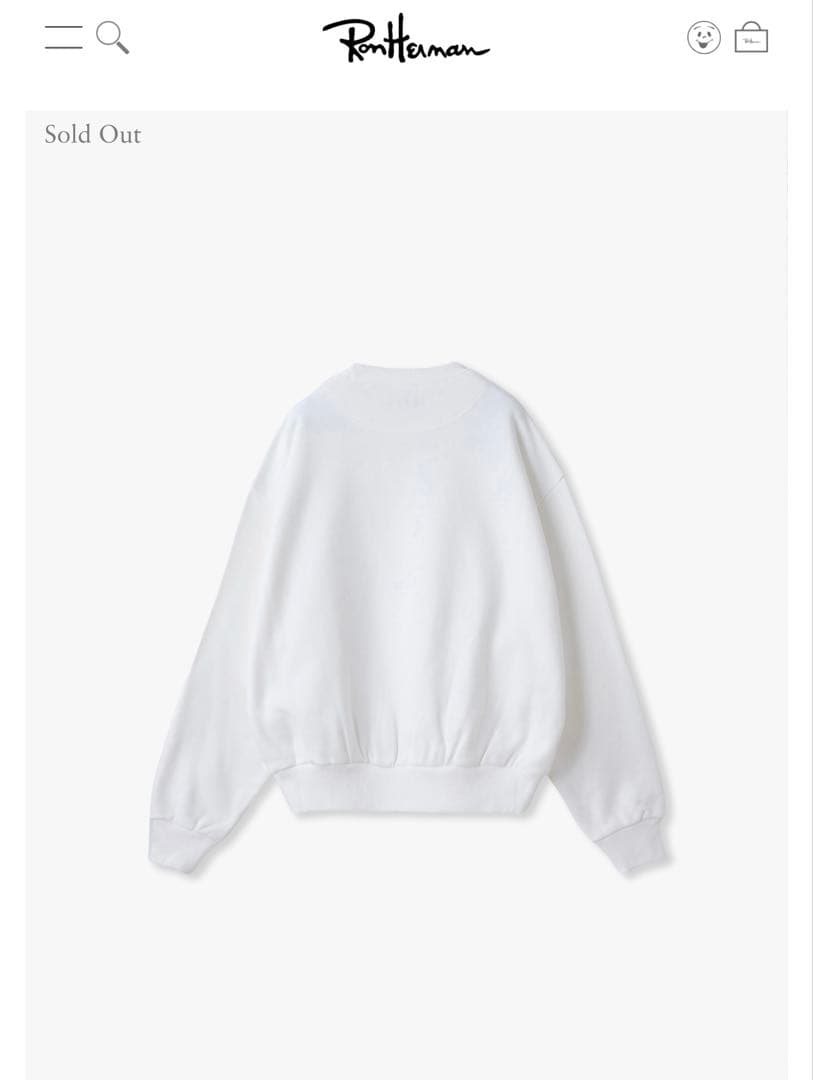 【新品】ユニオンランチ　ロンハーマン別注　ロゴスウェットプルオーバー　ホワイト