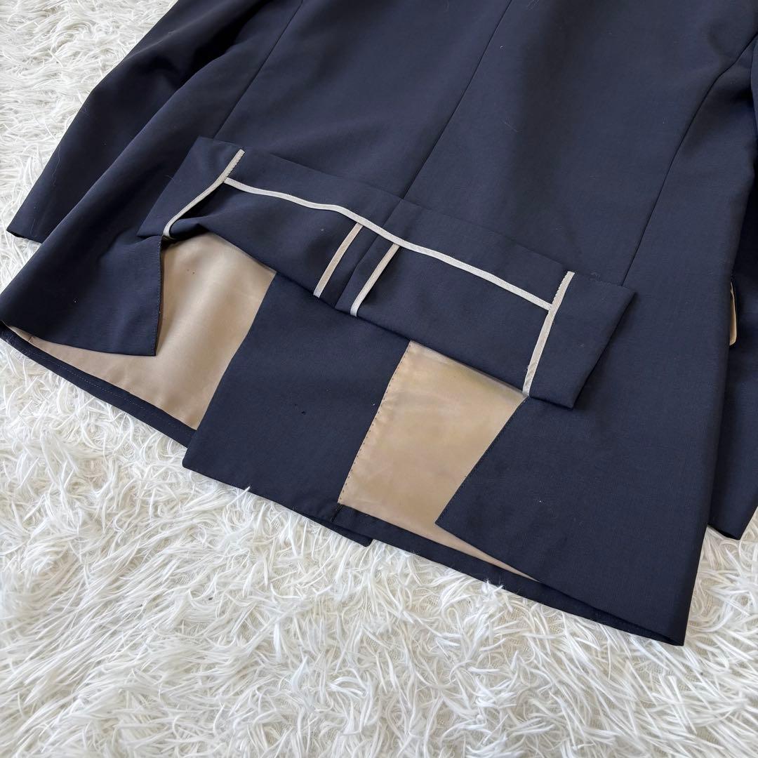 LONNER✨ゼニア生地　ダブルブレスト　レトロセットアップ　濃紺　L