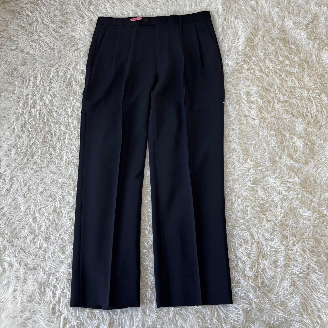 LONNER✨ゼニア生地　ダブルブレスト　レトロセットアップ　濃紺　L