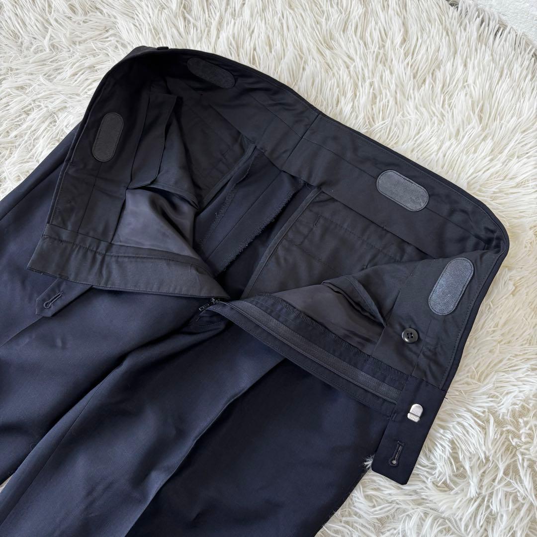 LONNER✨ゼニア生地　ダブルブレスト　レトロセットアップ　濃紺　L