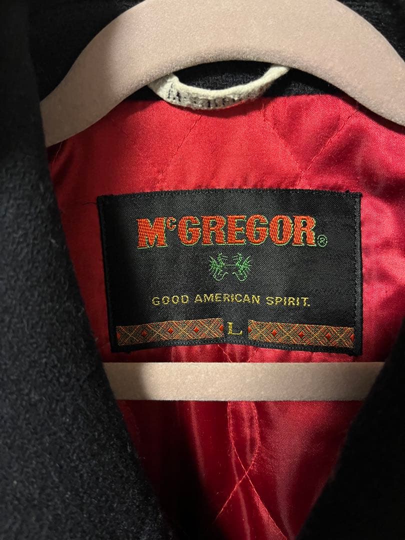 90s ヴィンテージ マックレガー Pコート 裏地キルティング 赤 ネイビー L