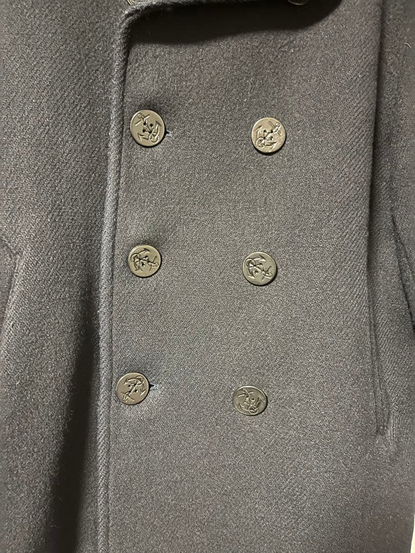 90s ヴィンテージ マックレガー Pコート 裏地キルティング 赤 ネイビー L