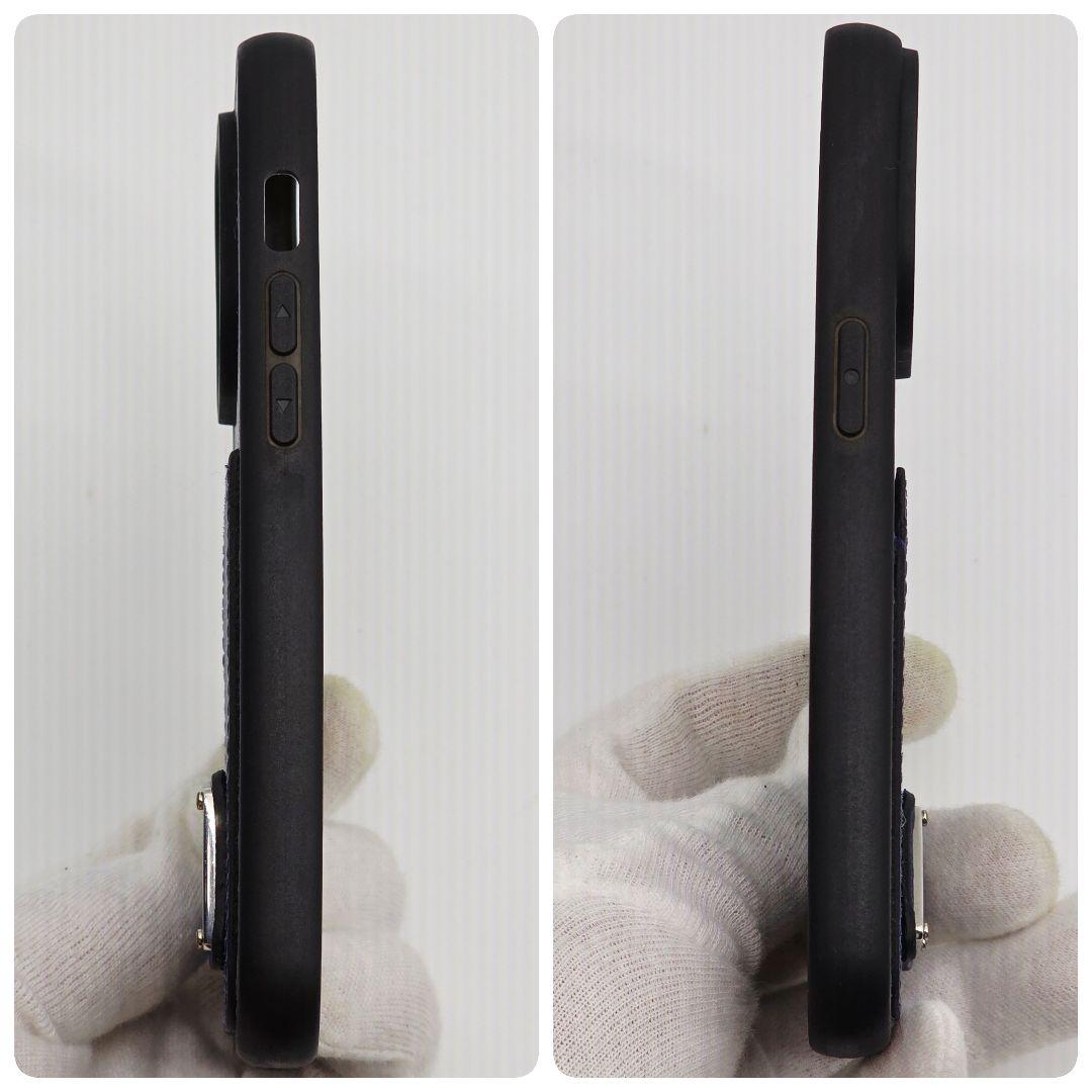 PRADA iphone14proケース サフィアーノレザー 三角ロゴ ブルー