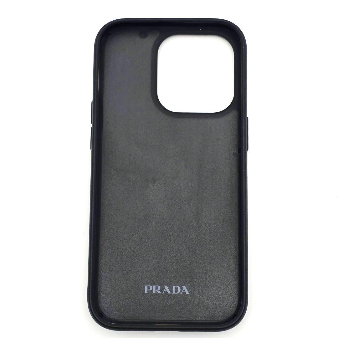 PRADA iphone14proケース サフィアーノレザー 三角ロゴ ブルー