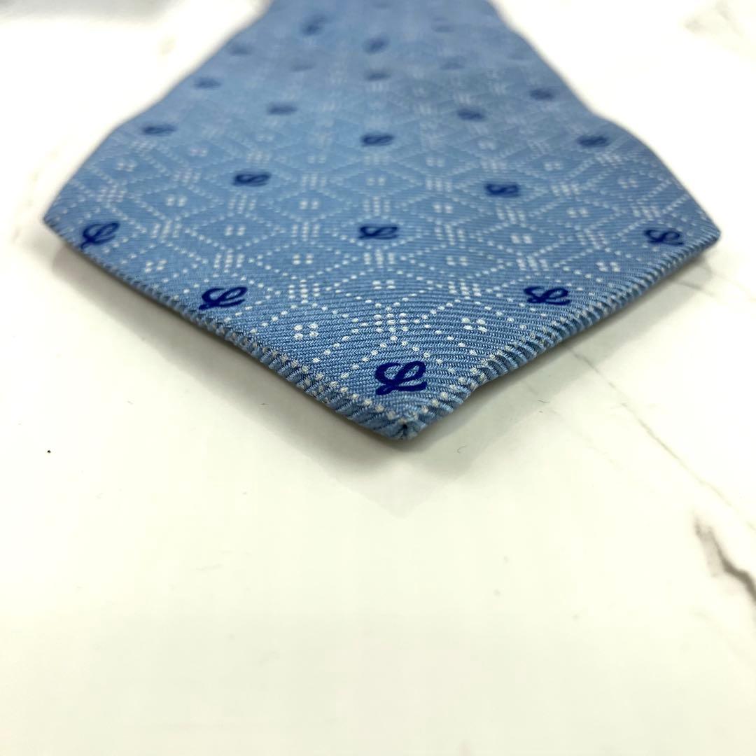 AQUA aries　極美品　ロエベ　ネクタイ　ロゴグラム　格子柄　ジャガ