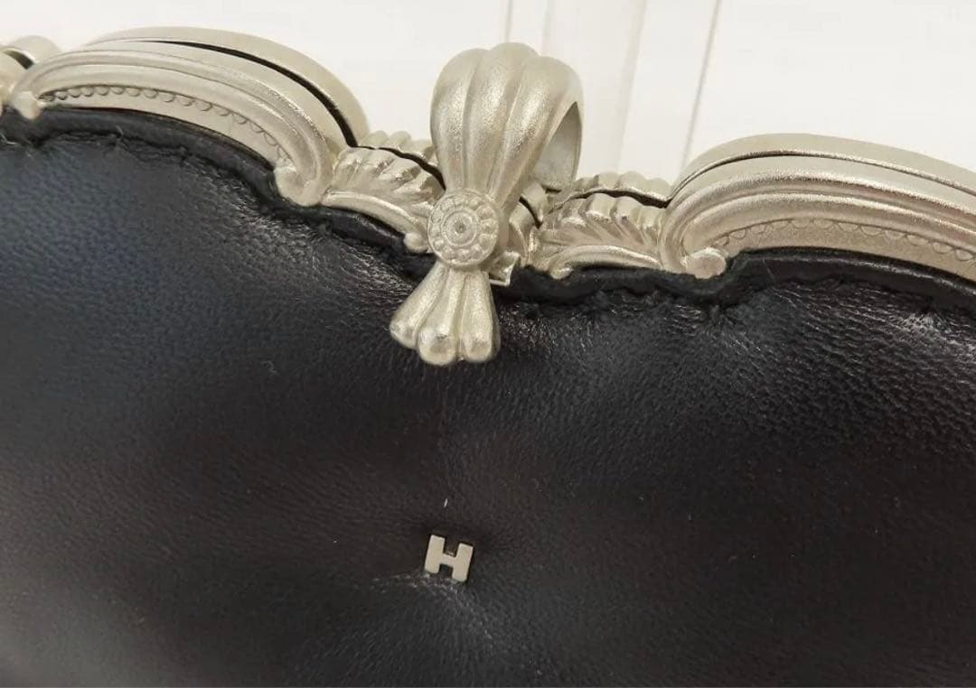 傳濱野 パーティーバッグ 黒 レザー