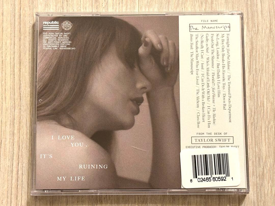 直筆サイン入り Taylor Swift TTPD 新品 輸入盤 CDアルバム