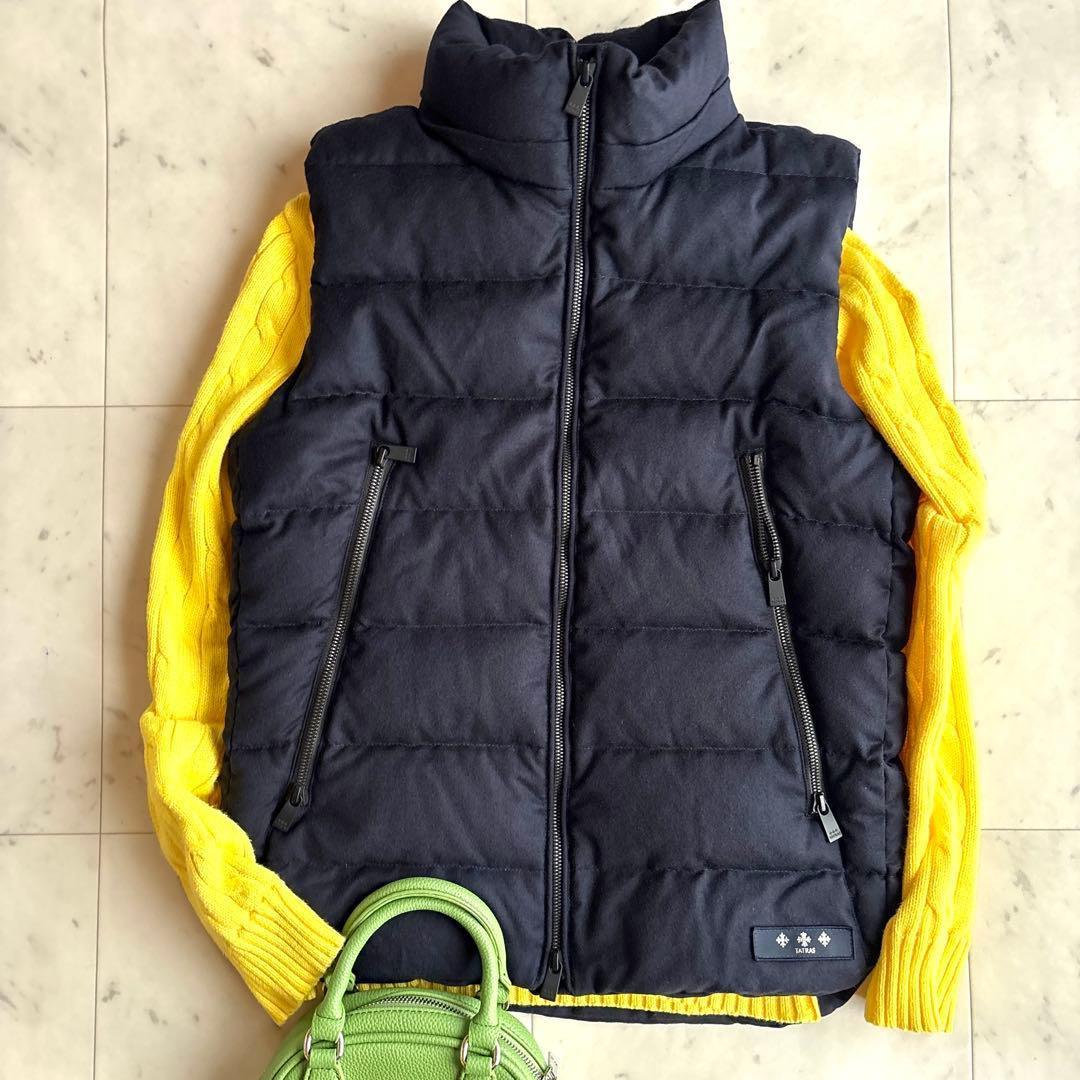 美品 タトラス ダウンベスト ネイビー Lサイズ相当 定価9.6万円