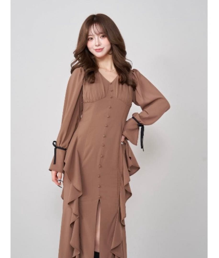 ダーリッチ♡新品未使用　シフォンフリルマーメイドロングワンピース