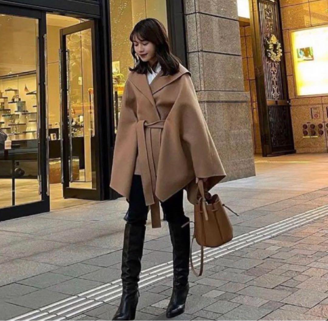 ジャケット・アウター L'Or Irregular hem Cape Coat laubeblanc