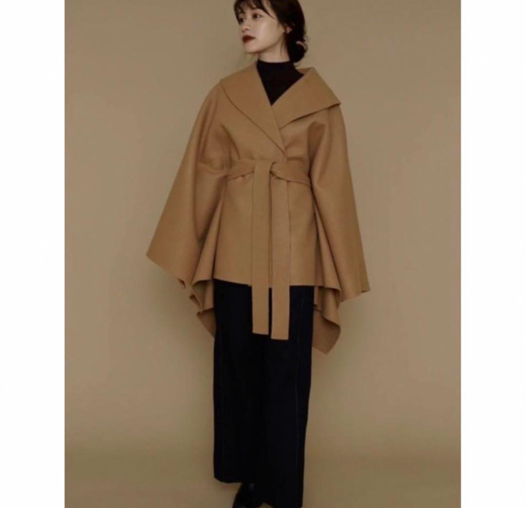 ジャケット・アウター L'Or Irregular hem Cape Coat laubeblanc