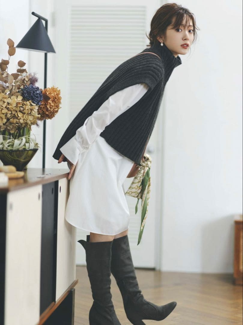 Apuweiser-riche 鈴木愛理コラボ ニットベスト シャツワンピース