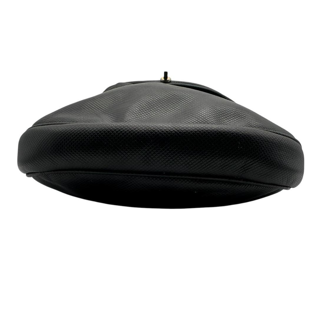 ボッテガヴェネタ 黒 レザー がま口 ショルダーバッグ ブラック