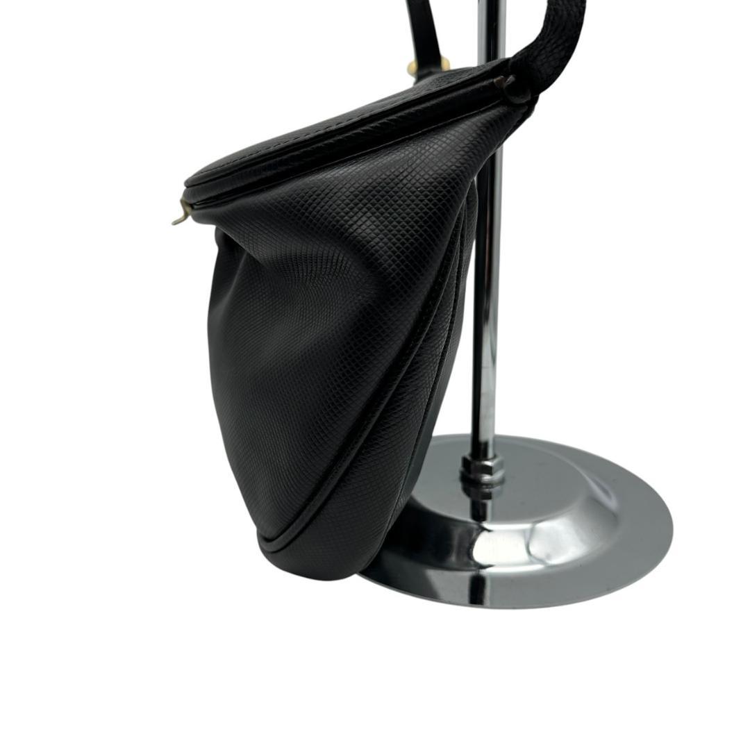 ボッテガヴェネタ 黒 レザー がま口 ショルダーバッグ ブラック