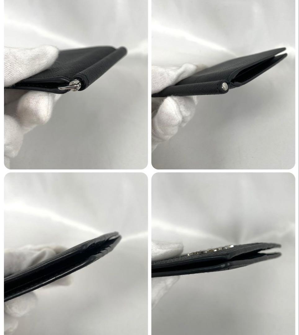 未使用に近い PRADA プラダ マネークリップ 二つ折り財布 カードケース