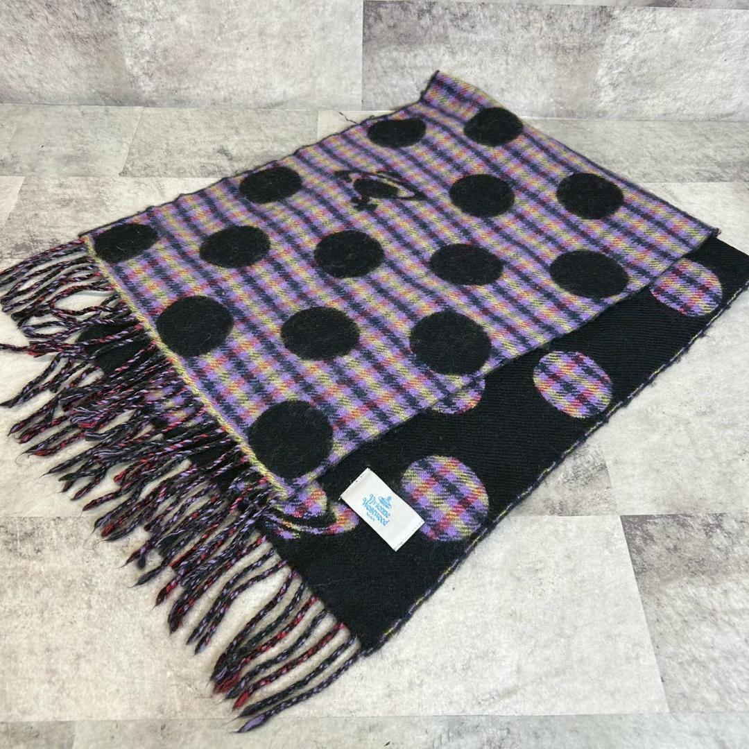 vivienne westwood MAN 水玉 チェック マフラー RG360