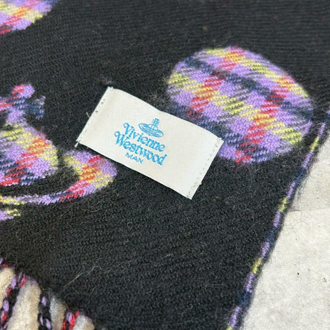 vivienne westwood MAN 水玉 チェック マフラー RG360