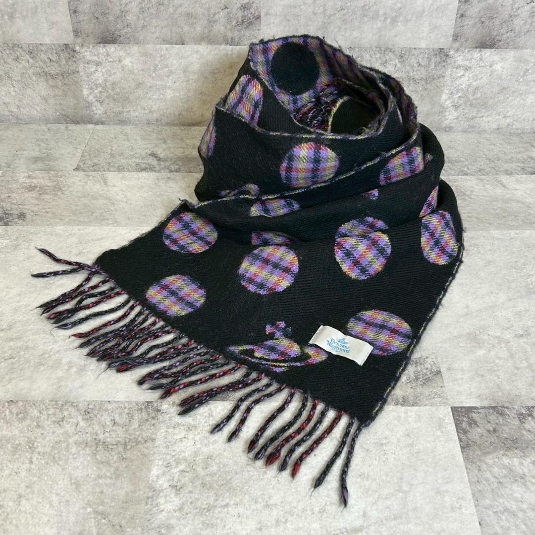 vivienne westwood MAN 水玉 チェック マフラー RG360