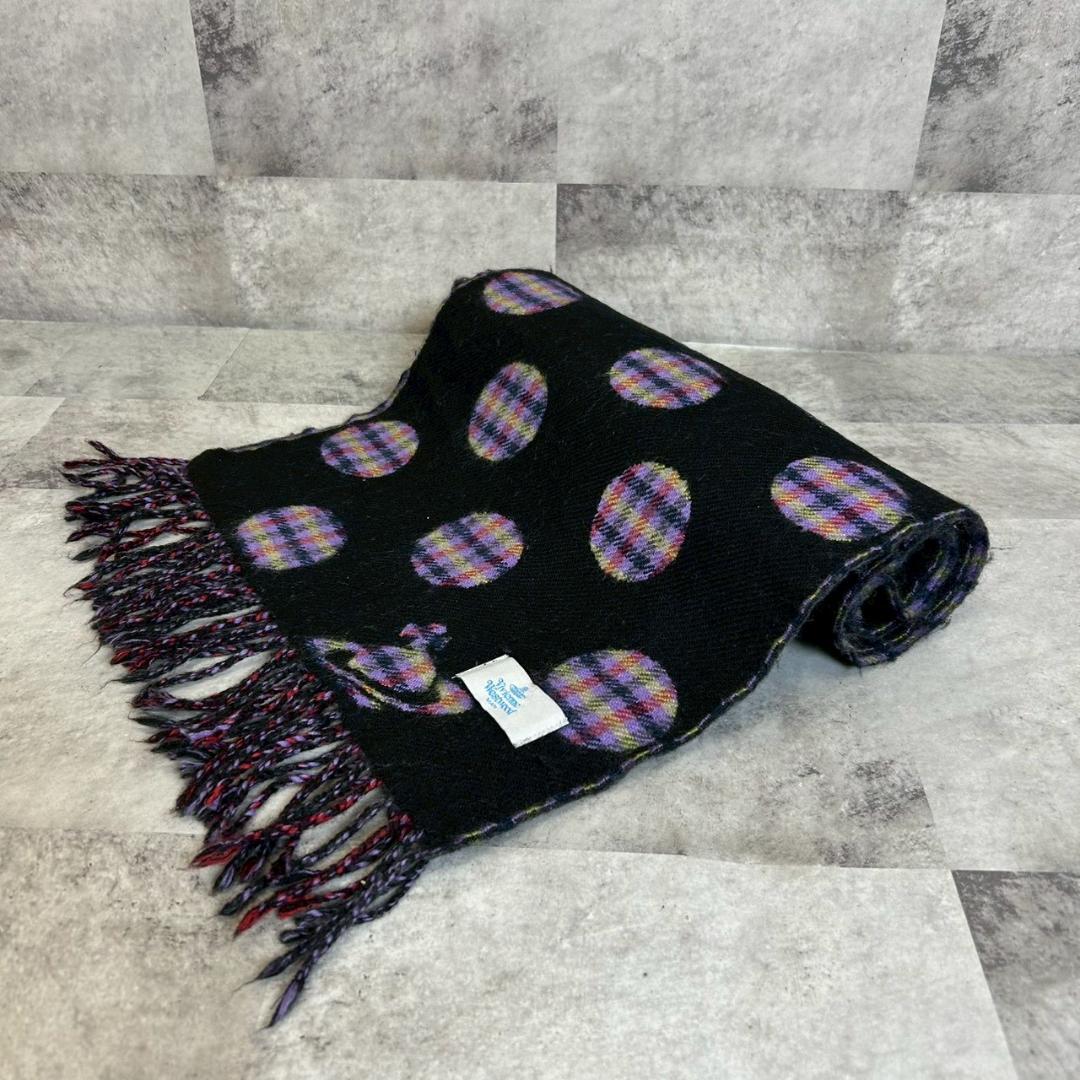 vivienne westwood MAN 水玉 チェック マフラー RG360