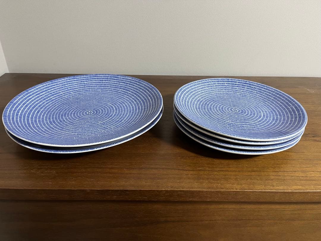 アラビア24h アベック プレート 20cm ４枚 26cm ２枚 ブルー