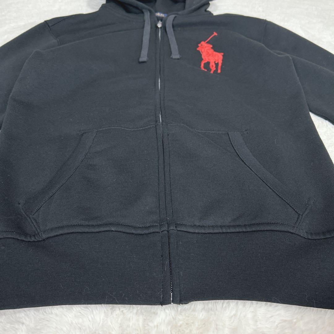✨美品✨ ポロラルフローレン　パーカー　ビックポニー　ブラック　フルジップ　XS