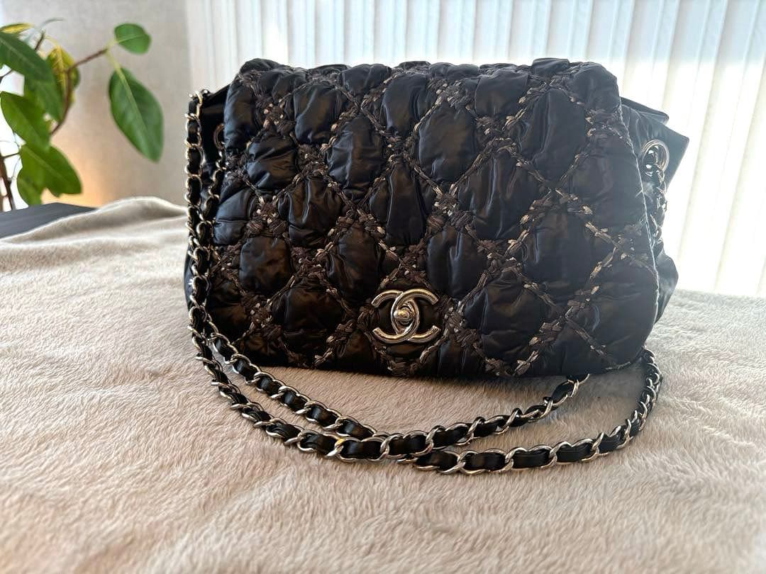 T♡シャネル ♡パリビザンス ナイロン フラップ ダブルチェーンバッグ